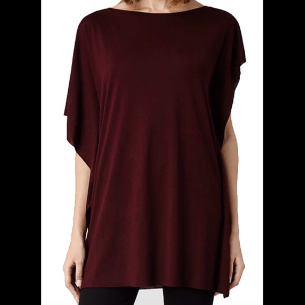 SOLD Allsaints Burgundy Mitel Tee